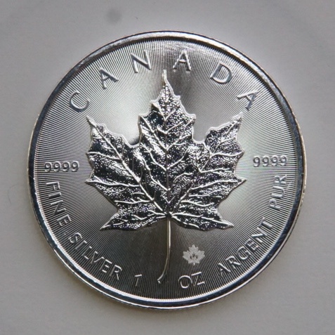 Zdjęcie przodu monety Srebrny Kanadyjski Liść Klonowy 1oz 2019